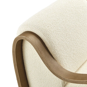 Modway Furniture Atrium Lattice Boucle Accent Armchair by Modway - Sculptural Comfort for Modern Living Spaces Cream EEI-7490-CRE