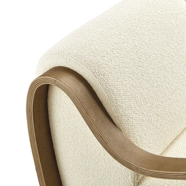 Modway Furniture Atrium Lattice Boucle Accent Armchair by Modway - Sculptural Comfort for Modern Living Spaces Cream EEI-7490-CRE