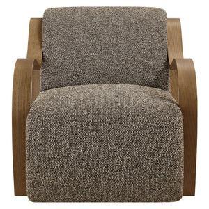 Modway Furniture Atrium Lattice Boucle Accent Armchair by Modway - Sculptural Comfort for Modern Living Spaces Earth EEI-7490-ETH