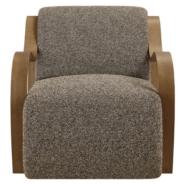 Modway Furniture Atrium Lattice Boucle Accent Armchair by Modway - Sculptural Comfort for Modern Living Spaces Earth EEI-7490-ETH