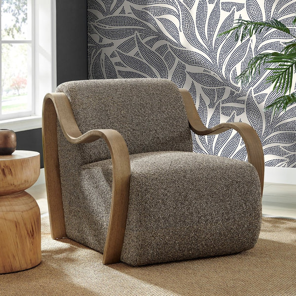 Modway Furniture Atrium Lattice Boucle Accent Armchair by Modway - Sculptural Comfort for Modern Living Spaces Earth EEI-7490-ETH