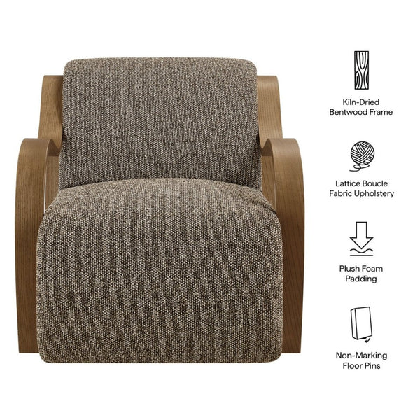 Modway Furniture Atrium Lattice Boucle Accent Armchair by Modway - Sculptural Comfort for Modern Living Spaces Earth EEI-7490-ETH