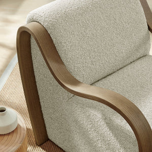 Modway Furniture Atrium Lattice Boucle Accent Armchair by Modway - Sculptural Comfort for Modern Living Spaces Marble EEI-7490-MRB