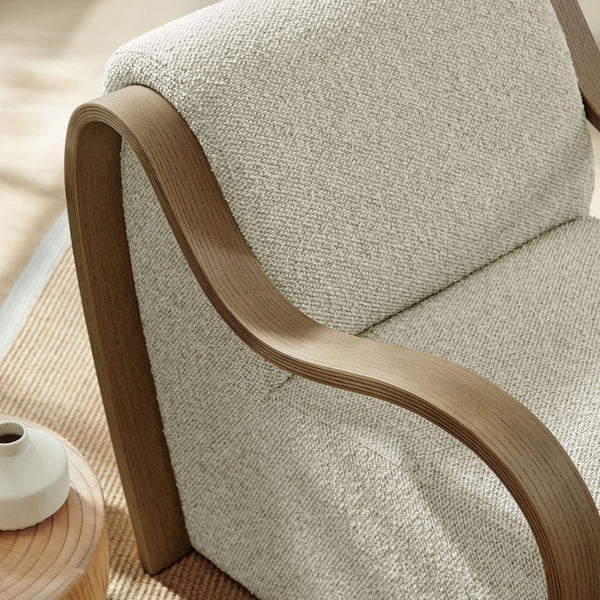 Modway Furniture Atrium Lattice Boucle Accent Armchair by Modway - Sculptural Comfort for Modern Living Spaces Marble EEI-7490-MRB