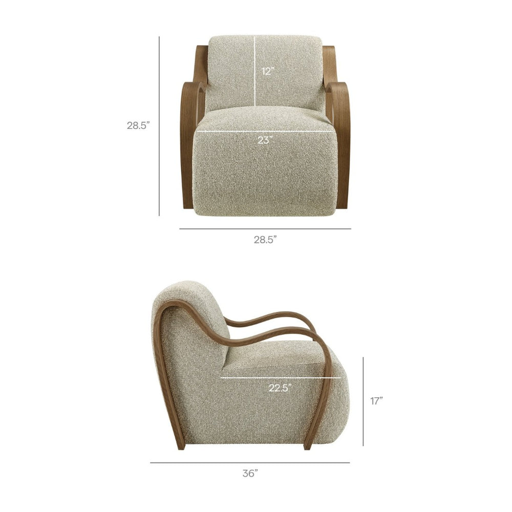 Modway Furniture Atrium Lattice Boucle Accent Armchair by Modway - Sculptural Comfort for Modern Living Spaces Marble EEI-7490-MRB