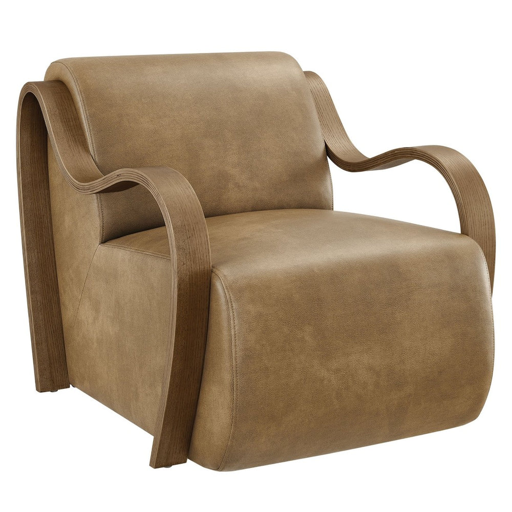 Modway Furniture Atrium Vegan Leather Accent Armchair - Mid-Century Style, Plush Comfort for Modern Living Spaces EEI-7491-TST