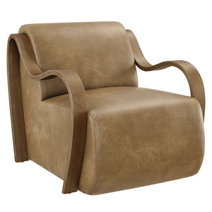 Modway Furniture Atrium Vegan Leather Accent Armchair - Mid-Century Style, Plush Comfort for Modern Living Spaces EEI-7491-TST