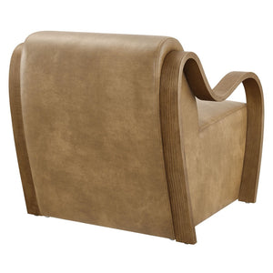 Modway Furniture Atrium Vegan Leather Accent Armchair - Mid-Century Style, Plush Comfort for Modern Living Spaces EEI-7491-TST