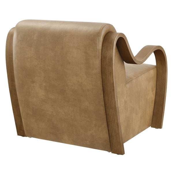 Modway Furniture Atrium Vegan Leather Accent Armchair - Mid-Century Style, Plush Comfort for Modern Living Spaces EEI-7491-TST