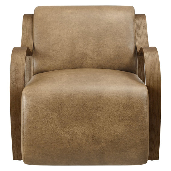 Modway Furniture Atrium Vegan Leather Accent Armchair - Mid-Century Style, Plush Comfort for Modern Living Spaces EEI-7491-TST