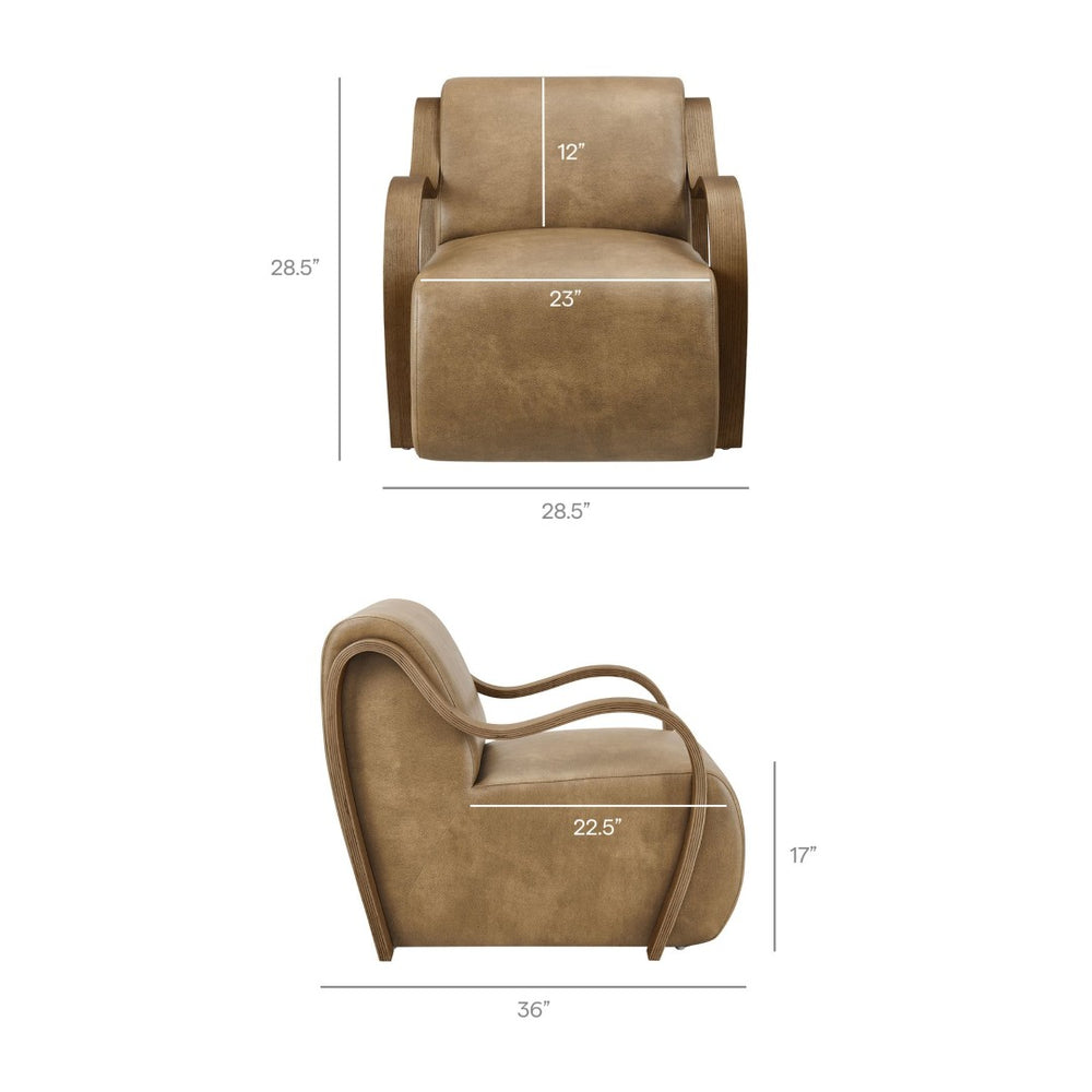 Modway Furniture Atrium Vegan Leather Accent Armchair - Mid-Century Style, Plush Comfort for Modern Living Spaces EEI-7491-TST