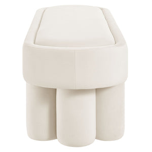 Modway Furniture Mossi Oval Performance Velvet Accent Bench – Luxurious Seating Solution for Modern Home Decor Alabster EEI-7492-ALA