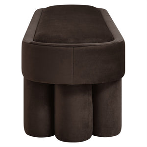 Modway Furniture Mossi Oval Performance Velvet Accent Bench – Luxurious Seating Solution for Modern Home Decor Chocolate Brown EEI-7492-CHB