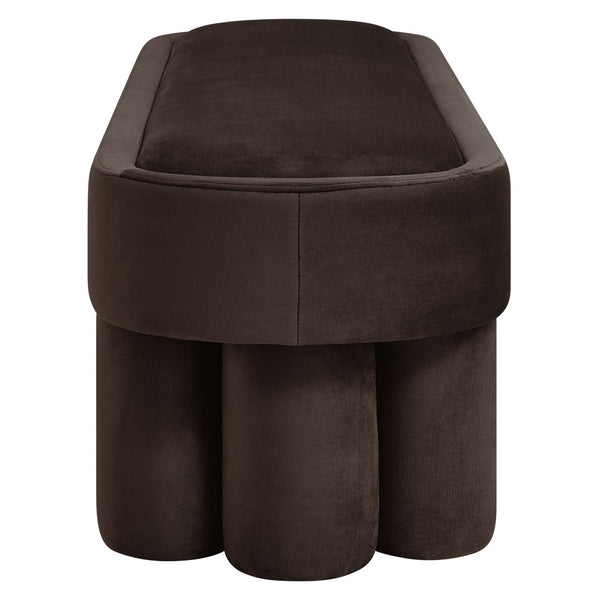 Modway Furniture Mossi Oval Performance Velvet Accent Bench – Luxurious Seating Solution for Modern Home Decor Chocolate Brown EEI-7492-CHB
