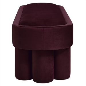 Modway Furniture Mossi Oval Performance Velvet Accent Bench – Luxurious Seating Solution for Modern Home Decor Mulberry EEI-7492-MUL