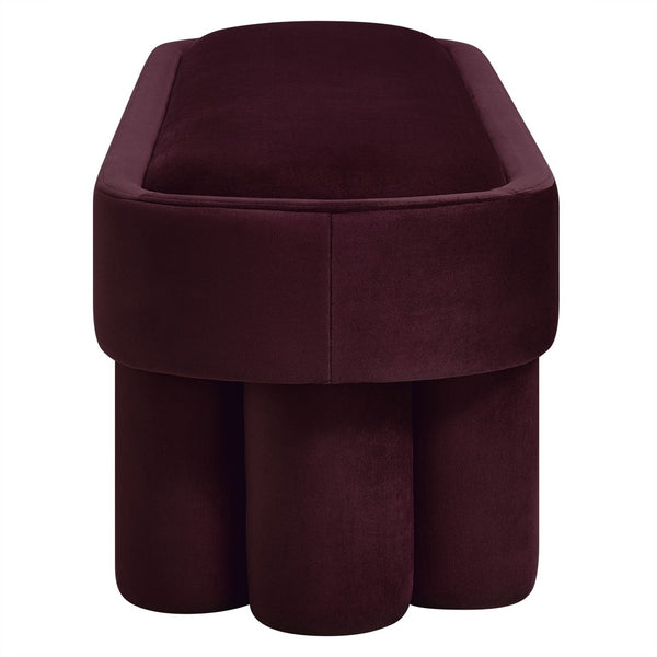 Modway Furniture Mossi Oval Performance Velvet Accent Bench – Luxurious Seating Solution for Modern Home Decor Mulberry EEI-7492-MUL