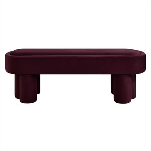 Modway Furniture Mossi Oval Performance Velvet Accent Bench – Luxurious Seating Solution for Modern Home Decor Mulberry EEI-7492-MUL