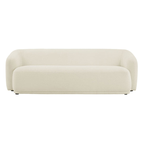 Modway Furniture Monica Boucle Cloud Sofa Modway 88 Inch Sculptural Living Room Seating for Four Cream EEI-7501-CRE