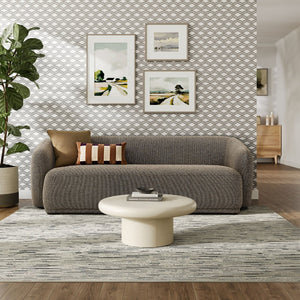 Modway Furniture Monica Boucle Cloud Sofa Modway 88 Inch Sculptural Living Room Seating for Four Earth EEI-7501-ETH