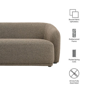 Modway Furniture Monica Boucle Cloud Sofa Modway 88 Inch Sculptural Living Room Seating for Four Earth EEI-7501-ETH