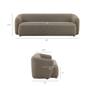 Modway Furniture Monica Boucle Cloud Sofa Modway 88 Inch Sculptural Living Room Seating for Four Earth EEI-7501-ETH