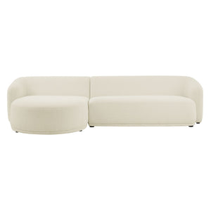 Modway Furniture Monica Boucle Modular Sectional Sofa with Chaise for Contemporary Living Rooms Cream EEI-7502-CRE