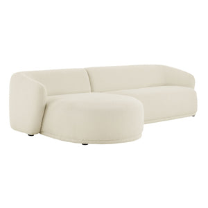Modway Furniture Monica Boucle Modular Sectional Sofa with Chaise for Contemporary Living Rooms Cream EEI-7502-CRE
