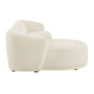 Modway Furniture Monica Boucle Modular Sectional Sofa with Chaise for Contemporary Living Rooms Cream EEI-7502-CRE