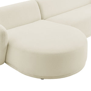 Modway Furniture Monica Boucle Modular Sectional Sofa with Chaise for Contemporary Living Rooms Cream EEI-7502-CRE