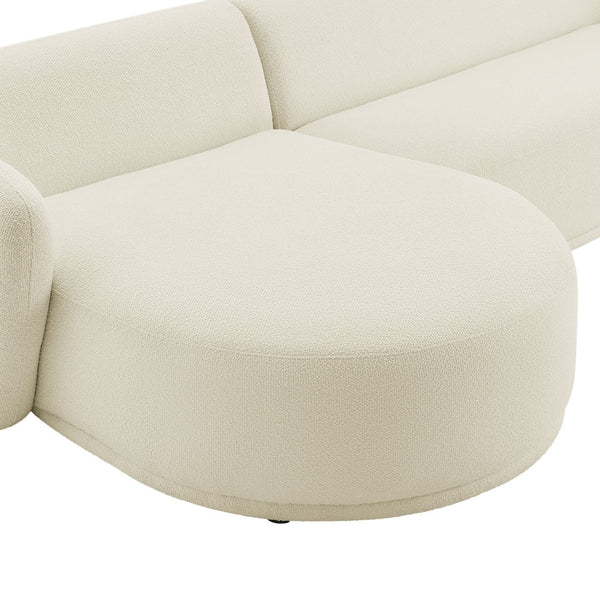 Modway Furniture Monica Boucle Modular Sectional Sofa with Chaise for Contemporary Living Rooms Cream EEI-7502-CRE