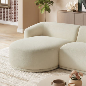 Modway Furniture Monica Boucle Modular Sectional Sofa with Chaise for Contemporary Living Rooms Cream EEI-7502-CRE