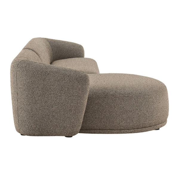 Modway Furniture Monica Boucle Modular Sectional Sofa with Chaise for Contemporary Living Rooms Earth EEI-7502-ETH