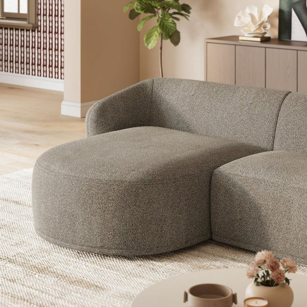 Modway Furniture Monica Boucle Modular Sectional Sofa with Chaise for Contemporary Living Rooms Earth EEI-7502-ETH