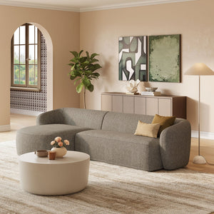 Modway Furniture Monica Boucle Modular Sectional Sofa with Chaise for Contemporary Living Rooms Earth EEI-7502-ETH