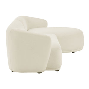 Modway Furniture Monica Boucle Sectional Sofa with Chaise Right Facing Modular L Shape Living Room Cream EEI-7503-CRE