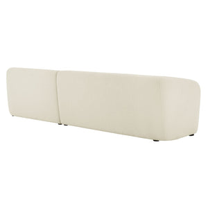 Modway Furniture Monica Boucle Sectional Sofa with Chaise Right Facing Modular L Shape Living Room Cream EEI-7503-CRE