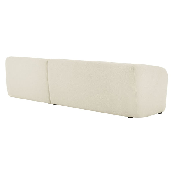 Modway Furniture Monica Boucle Sectional Sofa with Chaise Right Facing Modular L Shape Living Room Cream EEI-7503-CRE