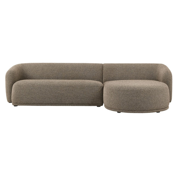 Modway Furniture Monica Boucle Sectional Sofa with Chaise Right Facing Modular L Shape Living Room Earth EEI-7503-ETH