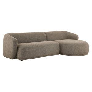 Modway Furniture Monica Boucle Sectional Sofa with Chaise Right Facing Modular L Shape Living Room Earth EEI-7503-ETH