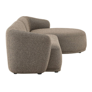 Modway Furniture Monica Boucle Sectional Sofa with Chaise Right Facing Modular L Shape Living Room Earth EEI-7503-ETH