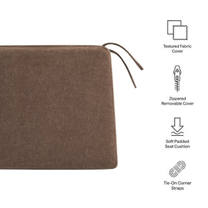 Modway Furniture Jax Modway Textured Dining Seat Cushion with Corner Ties for Padded Chair Comfort Cocoa EEI-7507-COA