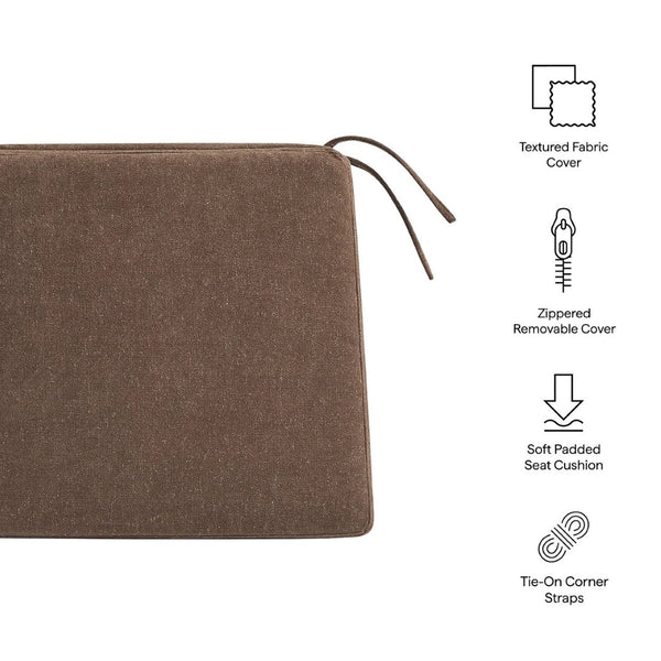 Modway Furniture Jax Modway Textured Dining Seat Cushion with Corner Ties for Padded Chair Comfort Cocoa EEI-7507-COA