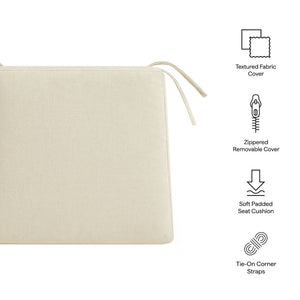 Modway Furniture Jax Modway Textured Dining Seat Cushion with Corner Ties for Padded Chair Comfort Linen EEI-7507-LIN