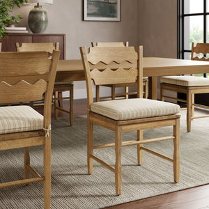 Modway Furniture Jax Modway Textured Dining Seat Cushion with Corner Ties for Padded Chair Comfort Oatmeal Stripe EEI-7507-OAS