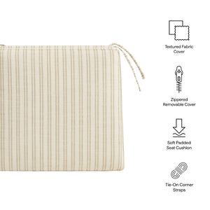 Modway Furniture Jax Modway Textured Dining Seat Cushion with Corner Ties for Padded Chair Comfort Oatmeal Stripe EEI-7507-OAS