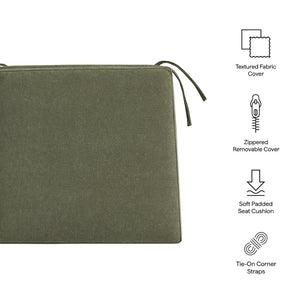 Modway Furniture Jax Modway Textured Dining Seat Cushion with Corner Ties for Padded Chair Comfort Sage EEI-7507-SGE