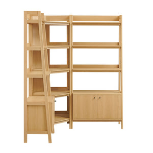 Modway Furniture Bixby 3-Piece Corner Bookshelf Set - Stylish Storage Solution with Modern Design for Any Room Oak EEI-7511-OAK