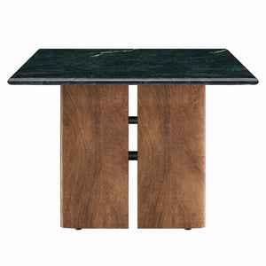 Modway Furniture Amistad Natural Marble and Mango Wood Coffee Table with Organic Veining for Living Rooms EEI-7512-WAL-GRN
