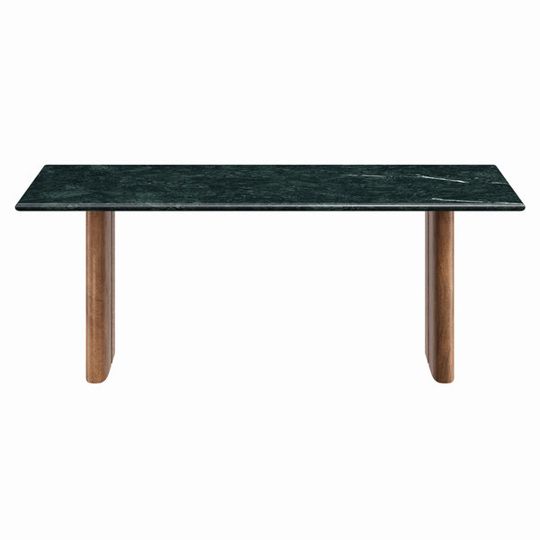 Modway Furniture Amistad Natural Marble and Mango Wood Coffee Table with Organic Veining for Living Rooms EEI-7512-WAL-GRN