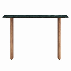 Modway Furniture Amistad Marble Top Console Table with Sculptural Mango Wood Base for Entryway EEI-7516-WAL-GRN